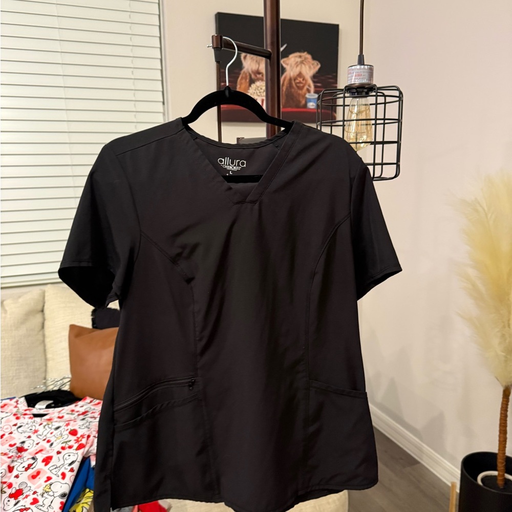 Women's Cherokee Black Scrub Top